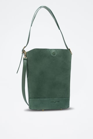 Sac seau en cuir suède Sleet - Vert foncé