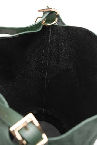 Sac seau en cuir suède Sleet - Vert foncé