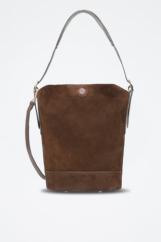 Sac seau en cuir suède Sleet - Marron