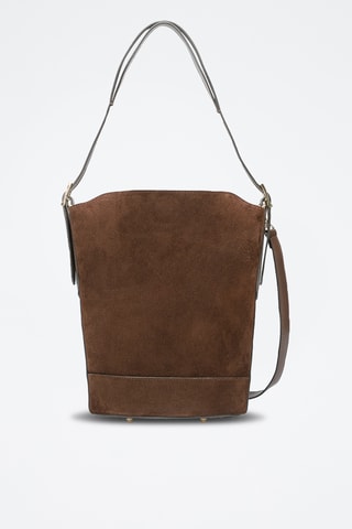 Sac seau en cuir suède Sleet - Marron