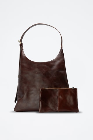 Sac porté épaule en cuir Kirai - Marron