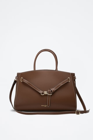 Sac à main en cuir suède Dieci - Marron