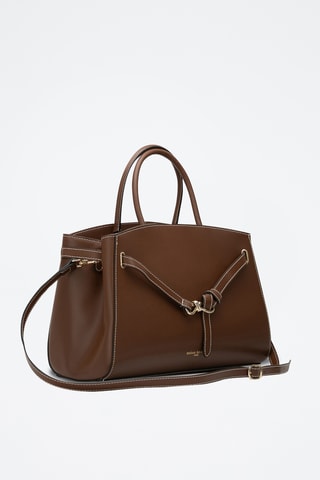 Sac à main en cuir suède Dieci - Marron