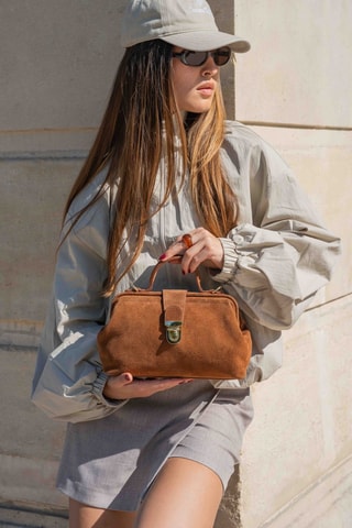 Sac bandoulière en cuir Swan - Camel