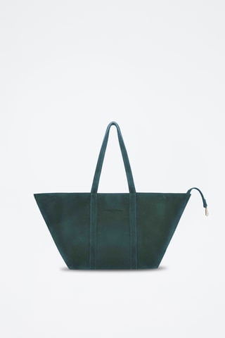 Cabas en cuir suède Yule - Vert foncé
