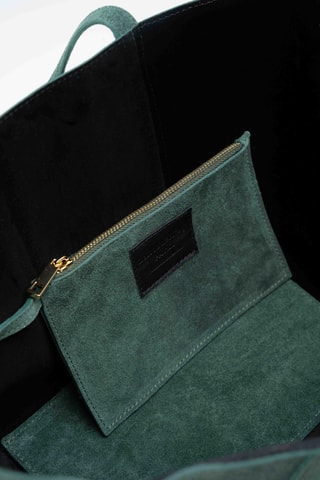 Cabas en cuir suède Yule - Vert foncé