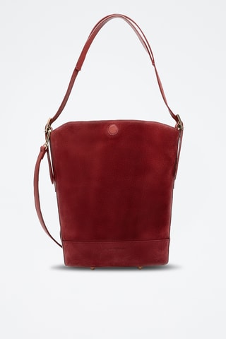 Sac seau en cuir suède Sleet - Bordeaux