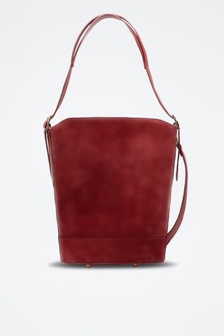 Sac seau en cuir suède Sleet - Bordeaux