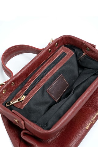 Sac bandoulière en cuir Swan - Bordeaux