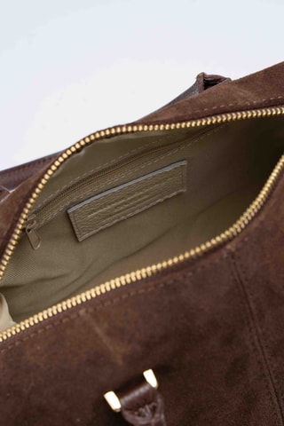Sac à main en cuir suède Stilla - Marron