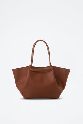 Bolso shopper de piel Prato - Marrón