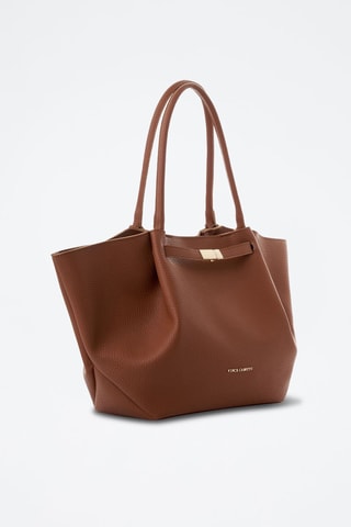Bolso shopper de piel Prato - Marrón