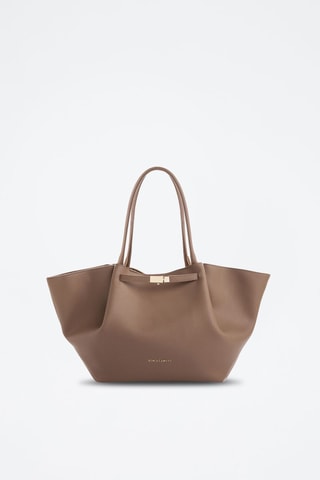Bolso shopper de piel Prato - Marrón