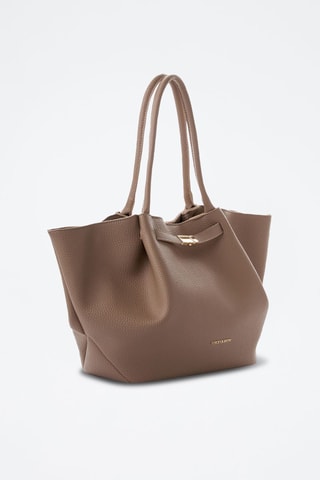 Bolso shopper de piel Prato - Marrón
