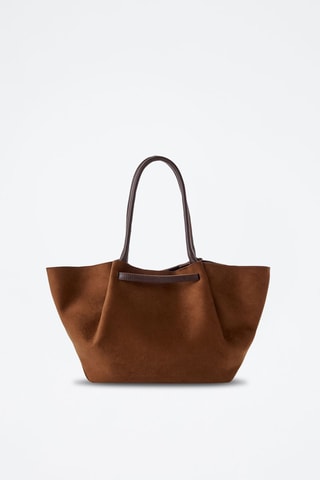Bolso shopper de piel Prato - Marrón