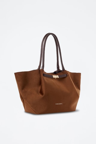 Bolso shopper de piel Prato - Marrón