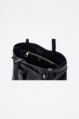 Bolso de piel Catania - Negro