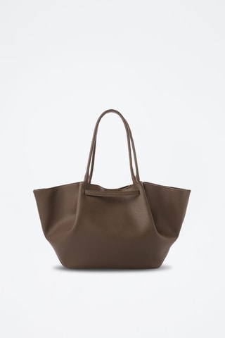Bolso shopper de piel Prato - Marrón