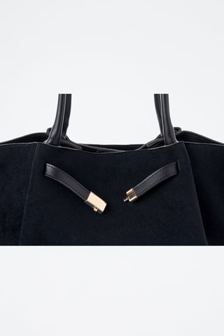 Bolso shopper de piel Prato - Negro