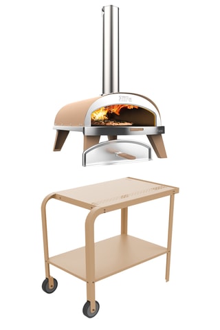 Desserte de cuisine et four à pizza portable Piana Pellets