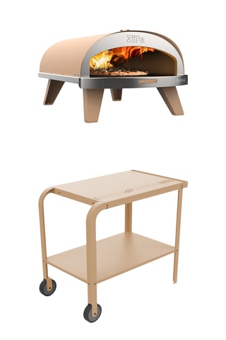 Desserte de cuisine et four à pizza à gaz