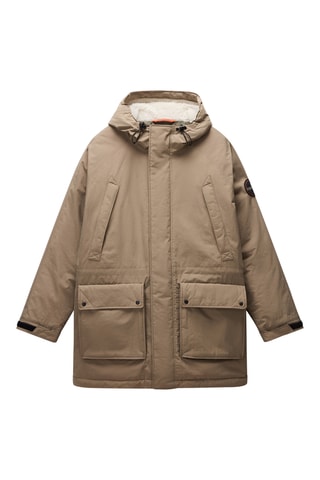 Parka de lana con capucha - A-Diries - Beige