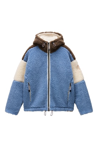 Chaqueta polar con capucha - T-Tires Fzh - Azul cobalto y marrón