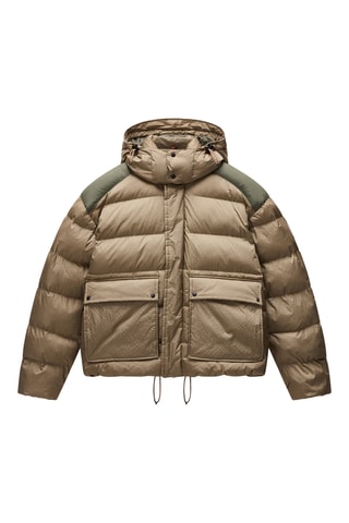 Anorak con capucha - A-Gail Puf - Beige y caqui