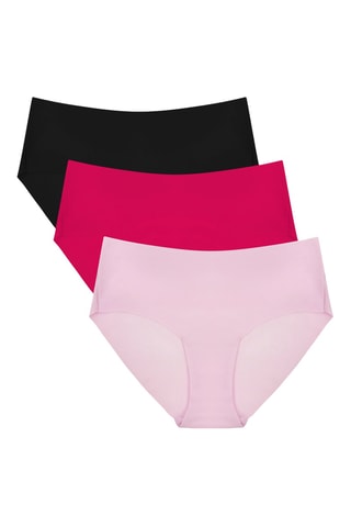 3 culottes d’entraînement Essential - Noir et fuchsia