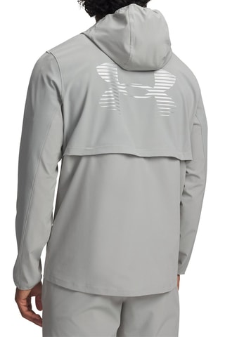 Coupe-vent de running à capuche Velociti Pro - Gris clair