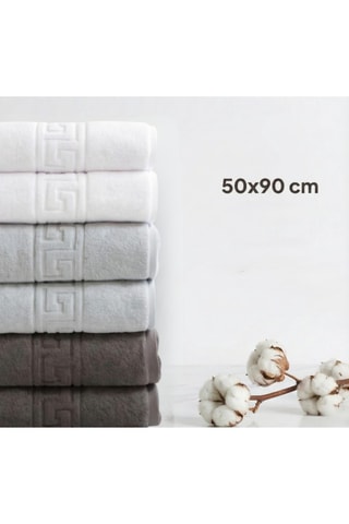 6 serviettes de toilette Greek  - Gris - 50 x 90 cm