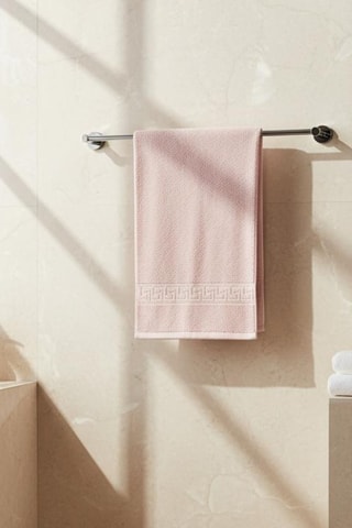 6 serviettes de toilette Greek - Rose - 50 x 90 cm