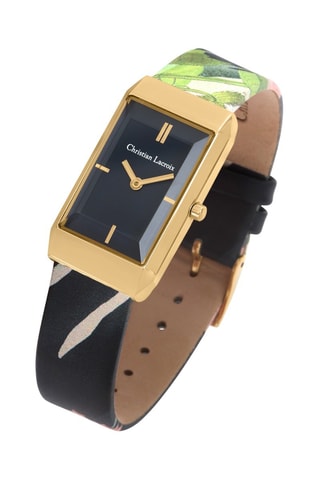 Leren Quartz Horloge Tokugawa Pounds - Zwart en Goudkleurig
