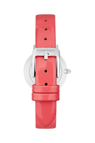 Leren Quartz Horloge Miyota 2025 - Koraalrood en Zilverkleurig