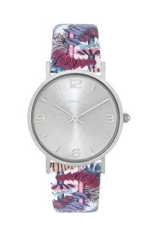 Leren Quartz Horloge Belorizonte - Wit en Zilverkleurig