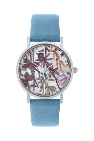 Leren Quartz Horloge Guatiza - Hemelsblauw en Zilverkleurig