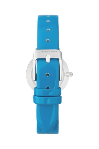 Leren Quartz Horloge - Turquoise en Zilverkleurig