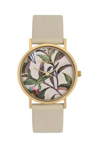 Polyurethaan en Doublé Geelgoud Ion Quartz Horloge Atlantis -