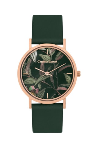 Leren en Doublé Roségoud Ion Quartz Horloge Atlantis -