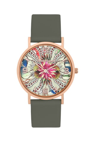 Polyurethaan en Doublé Geelgoud Ion Quartz Horloge Ocean Bloom -
