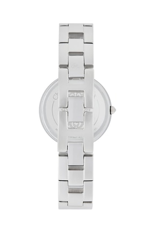 Stalen en Lak Quartz Horloge - Ecru en Zilverkleurig