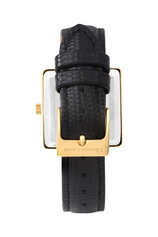 Leren Quartz Horloge - Zwart en Goudkleurig