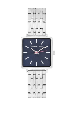Stalen Quartz Horloge - Zilverkleurig en Blauw