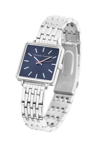 Stalen Quartz Horloge - Zilverkleurig en Blauw
