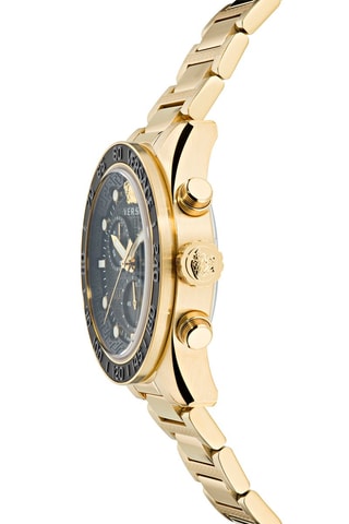 Reloj de cuarzo de acero - Cronógrafo - Dorado y negro