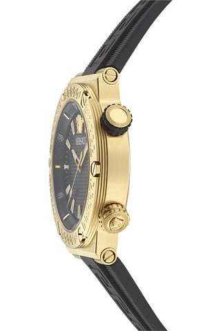 Reloj de cuarzo de poliuretano - Negro y dorado