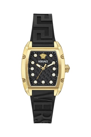 Reloj de cuarzo de caucho - Negro y dorado