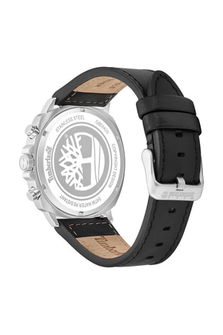 Reloj de cuarzo de piel - Negro y plateado