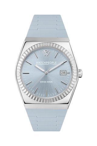 Reloj de cuarzo de silicona WP1 - Azul claro y plateado