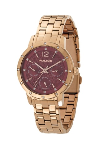 Reloj de cuarzo de acero - Dorado y marrón